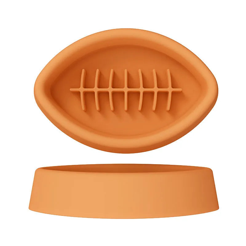 Silicone pet bowl with suction cup base, slow food bowl for dogs and cats, available in blue