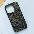 Gold foil carbon fiber forged grain phone case with magnetic suction for iPhone