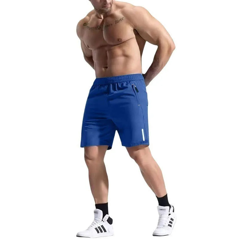 Men's grey elastic waist shorts made from bamboo fibre blend fabric.