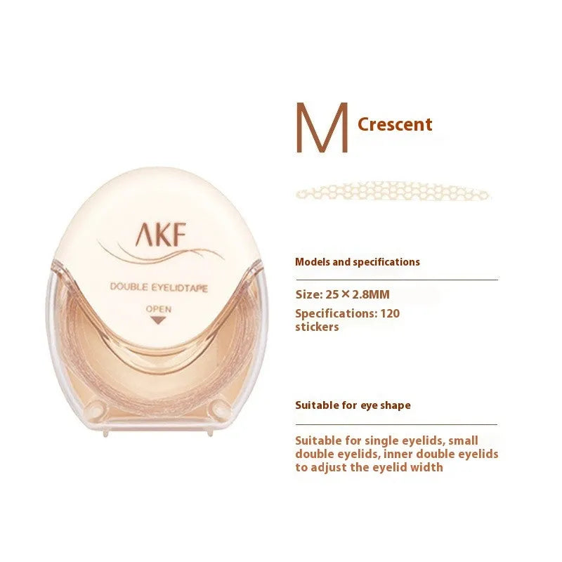 Double eyelid stickers roll with invisible traceless lace design showing 120 adhesive patches
