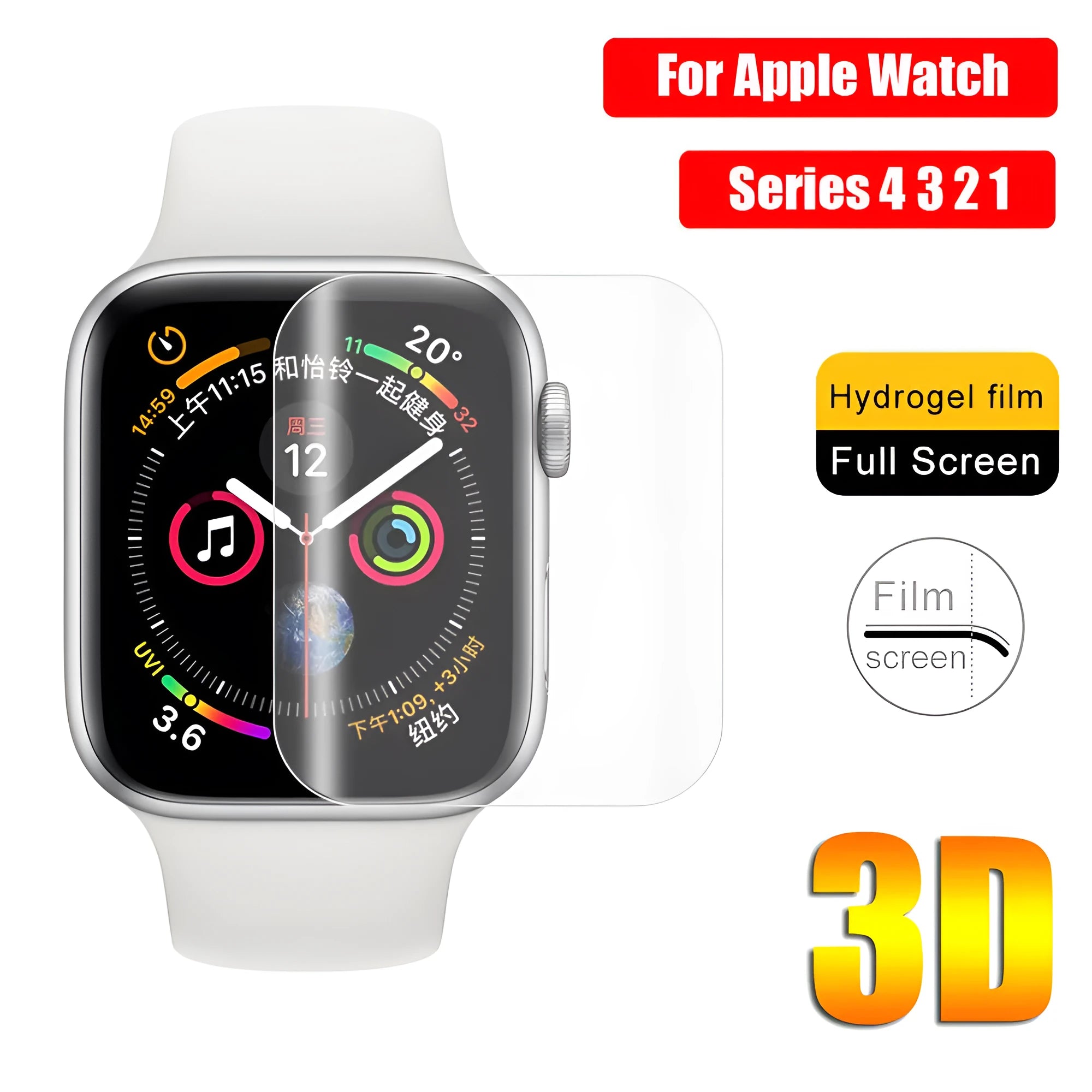 Full screen hydrogel protective film for Apple Watch Series 4 38mm 40mm 42mm 44mm