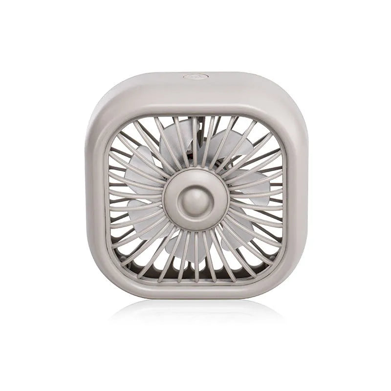 USB car fan in black with three speed settings for air outlet installation