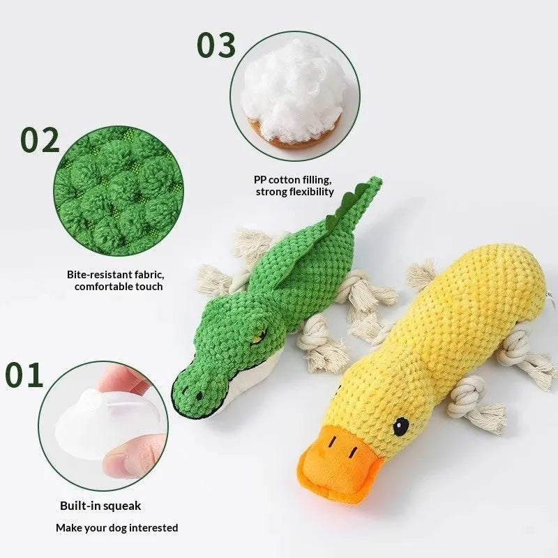 PVC chewing pet toy with sound feature in Crocodile style for dogs