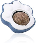 Four catnip dental chew balls in blue, green, pink colours for feline teeth cleaning