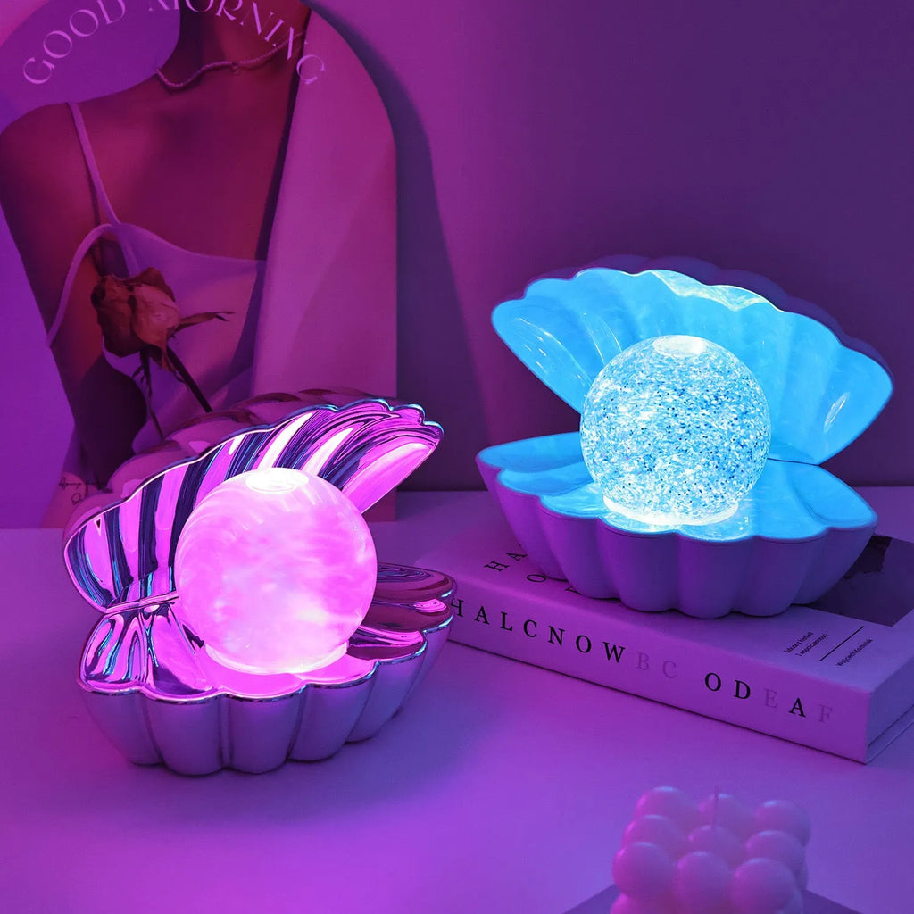 Shell-shaped neon ambience light decorative night lamp with battery operation