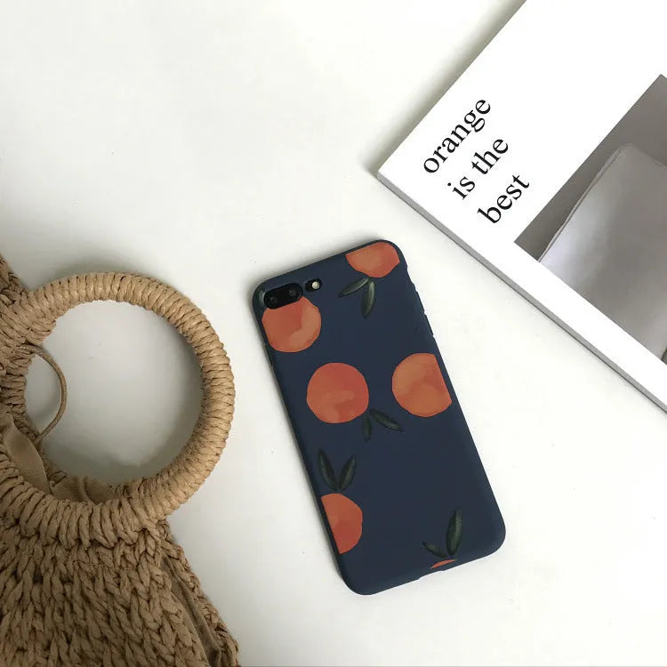 Orange TPU matte phone case for iPhone with shockproof silicone soft shell