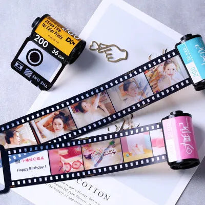 Memory colour film album in Kodak yellow wooden box with matching tote bag