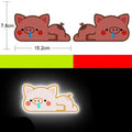 Pair of diamond-grade reflective warning stickers for automobile and motorcycle safety, measuring 9cm by 5cm