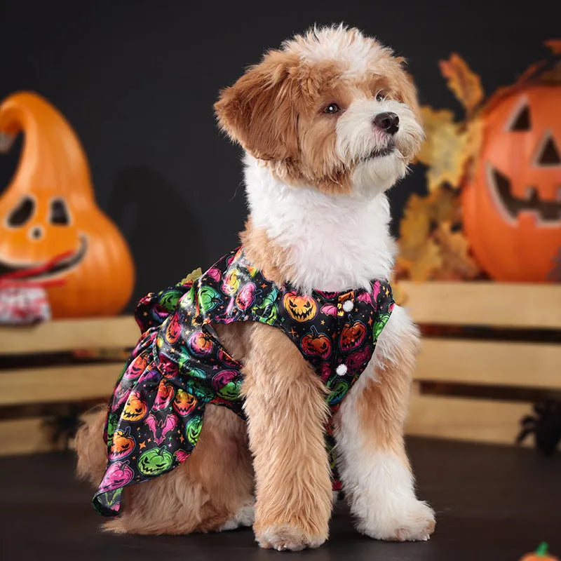 Angel wings Halloween costume for dogs in bright pumpkin colour with polyester fabric
