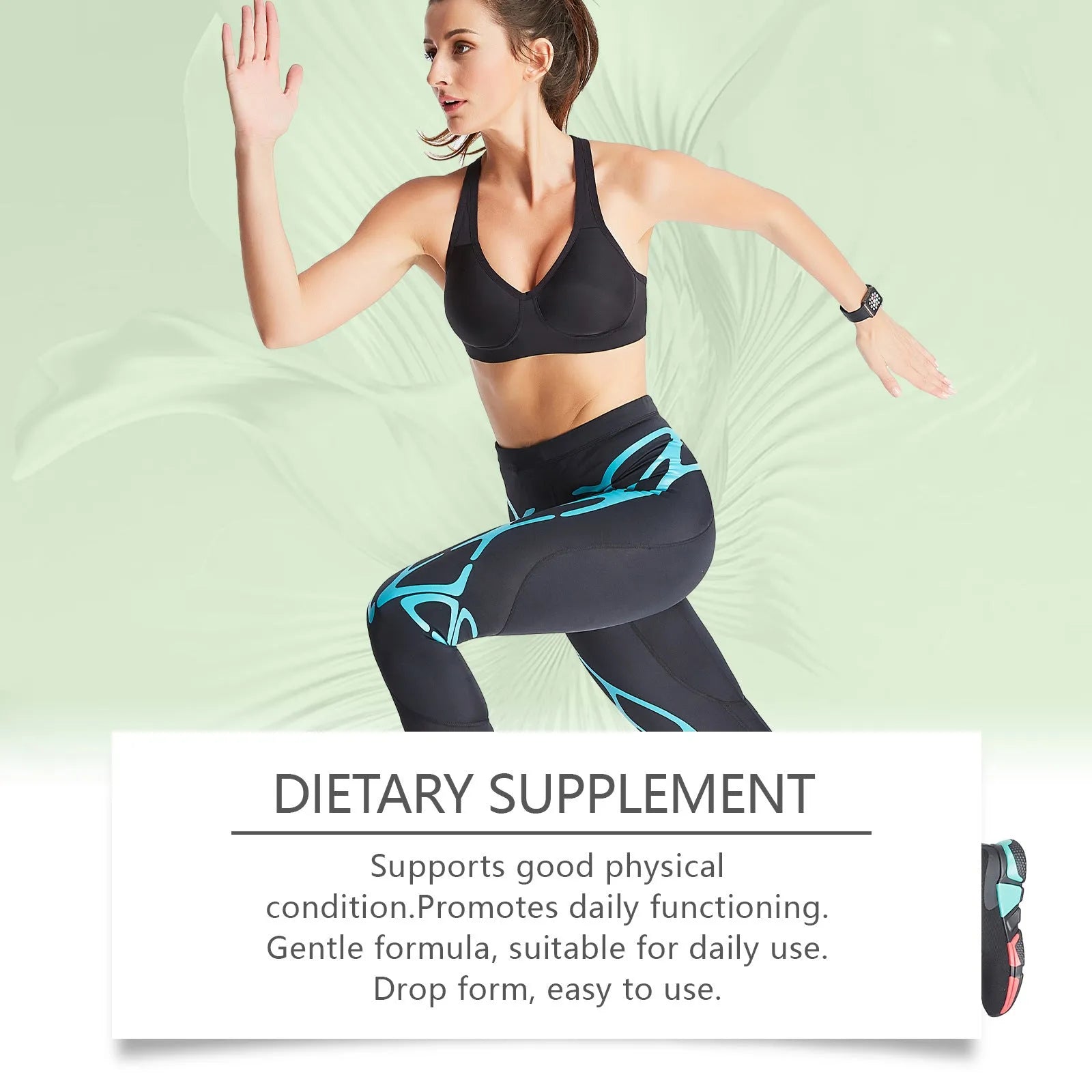 Discomfort support body supplement Vitamin B1 droplet 30ml bottle with herbal blend including mint, moringa, and curcumin