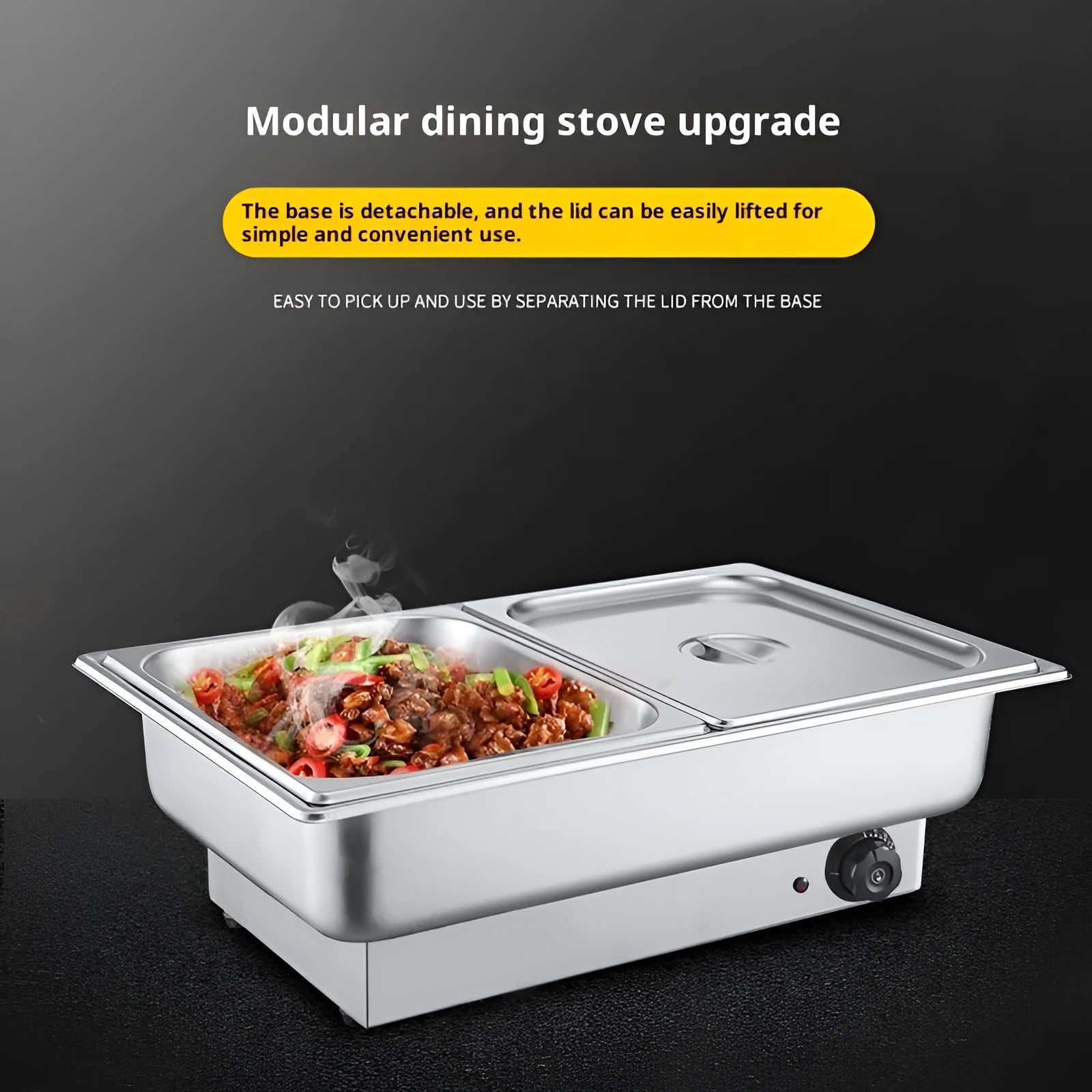 Commercial desktop insulated dining stove single basin shallow style metal plastic 640x460x300mm US 110V power supply