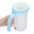 Pet automatic foot-washing cup for dogs in white and black with USB rechargeable silicone interior