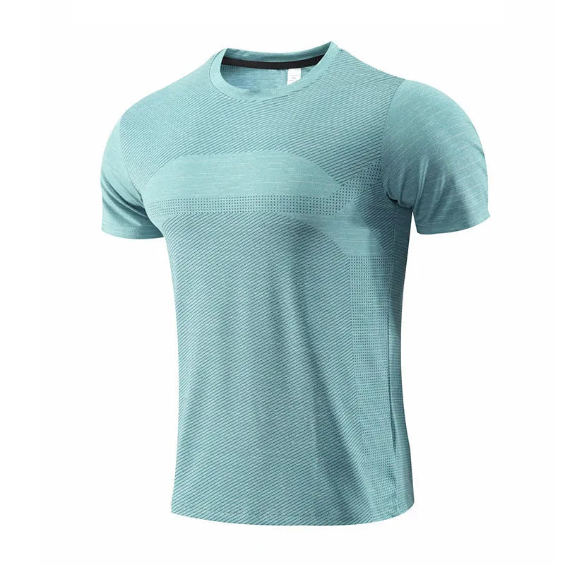 Polyester spandex workout T-shirt in multiple colours with short sleeves for running and basketball