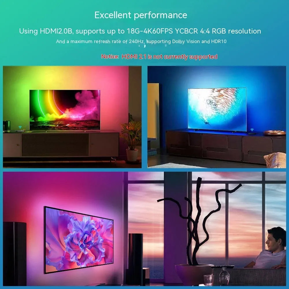Home Fashion Graffiti Smart Light Strip in 2.8m length for 40-50 inch TV background, plastic waterproof build with intelligent control