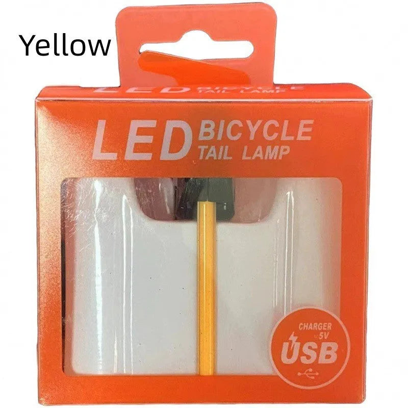 Waterproof USB charging cycle taillight in yellow for night riding safety