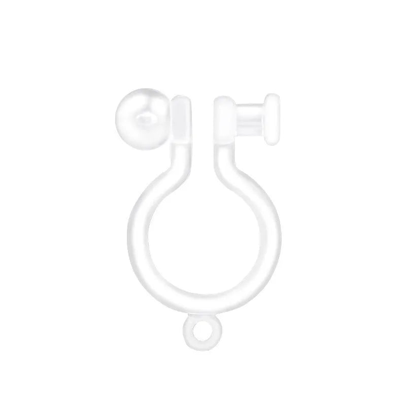 Transparent plastic resin U-shaped earring converter clip for studs to clip-on, unisex fashion OL style
