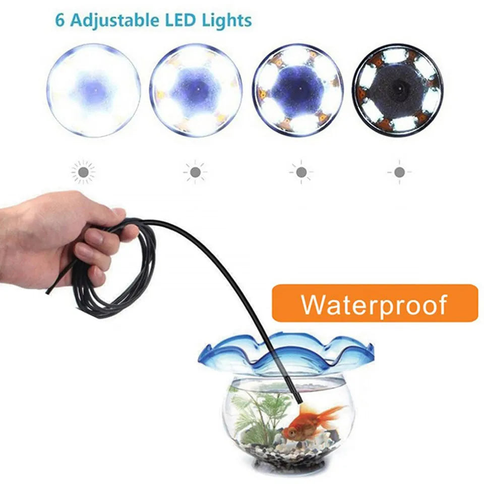 USB Android mobile phone endoscope with flexible cord, HD camera, hook, magnet, and side mirror accessories