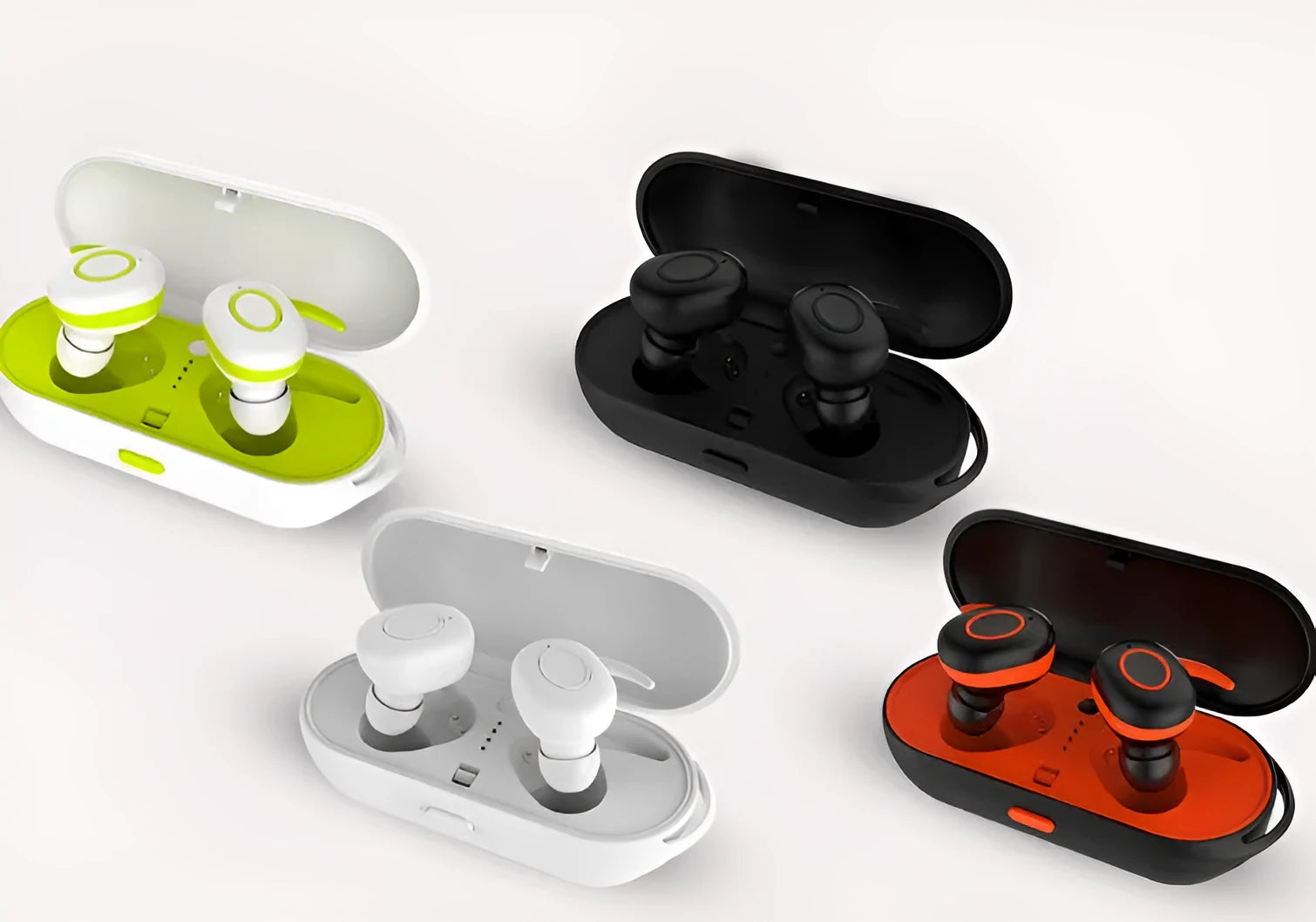 Wireless Bluetooth earbuds noise reduction HiFi stereo mini in-ear sports headphones, black colour