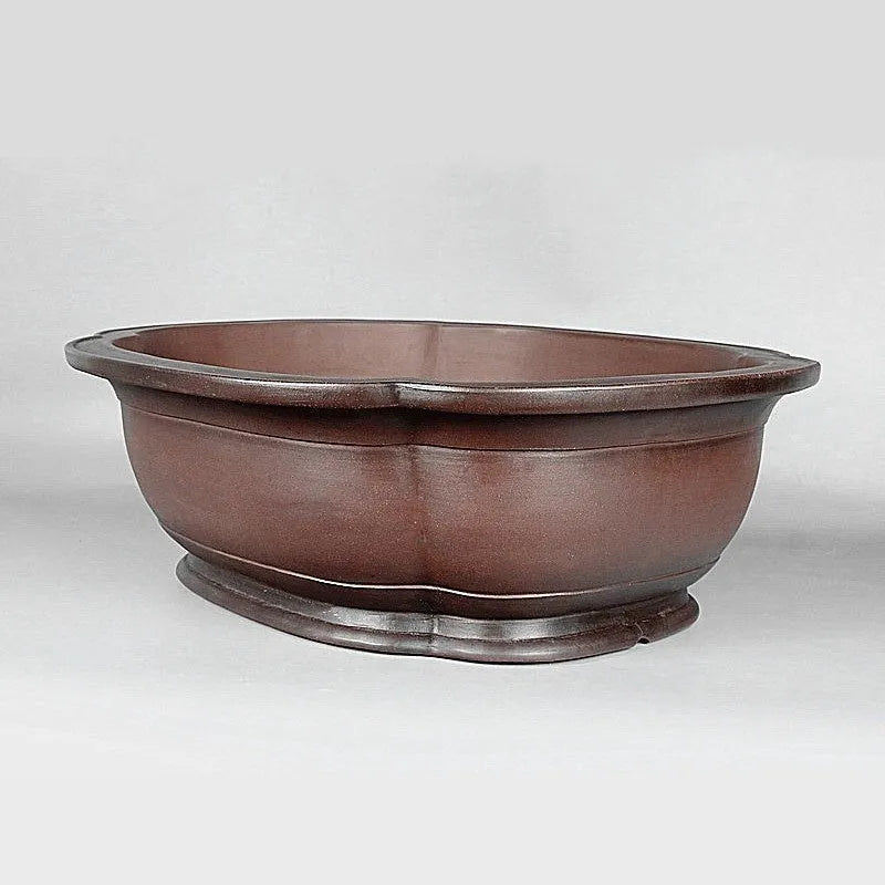 Handmade Chinese antique crabapple shaped purple clay flowerpot measuring 74x61x23cm