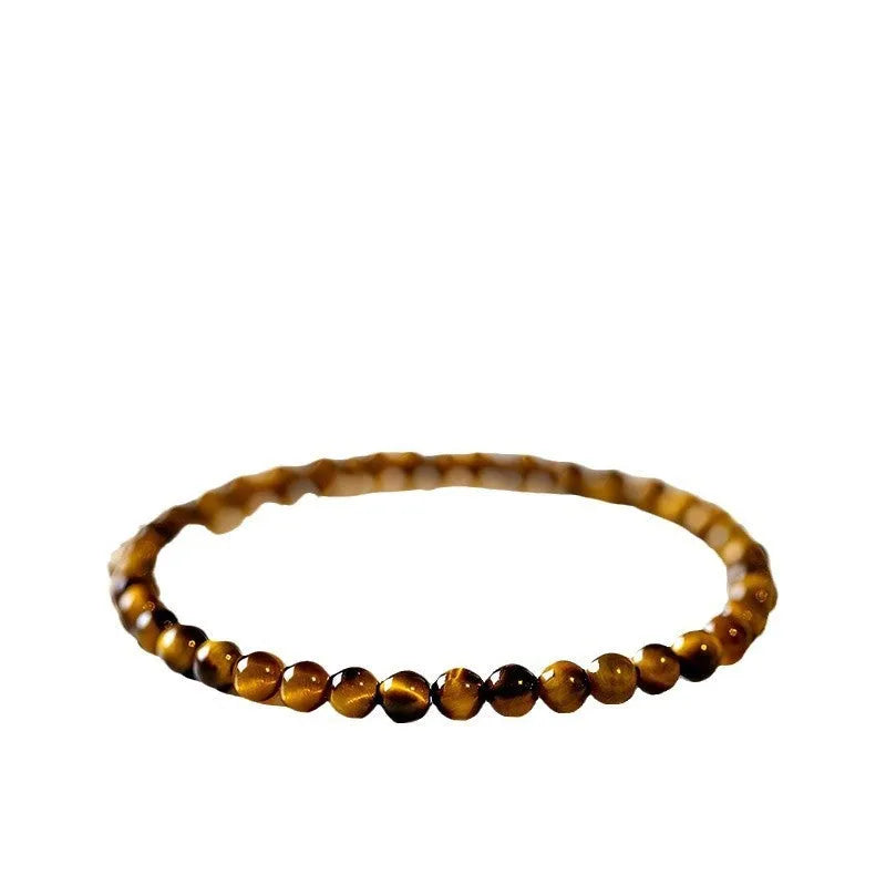Handmade new Chinese style tigereye stone bracelet with round geometric beads.