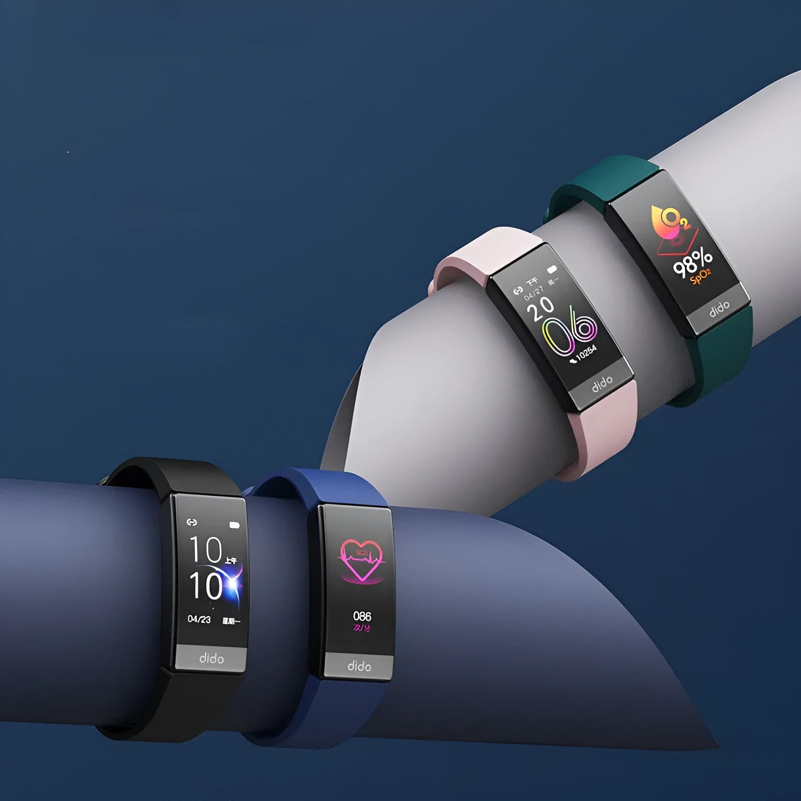 Y6 Black smart bracelet with health monitoring on a wrist