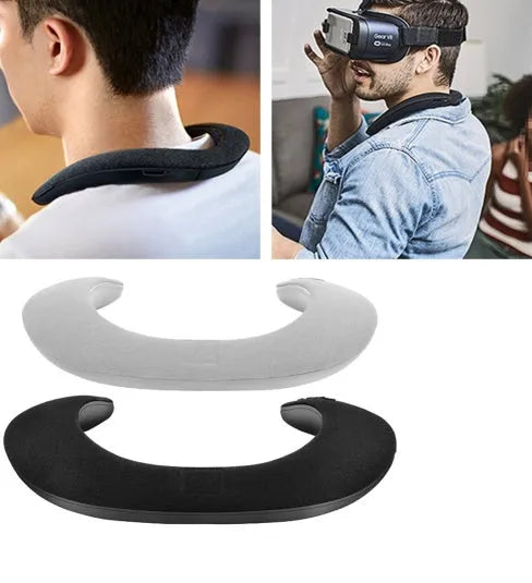 Neck-mounted U-shaped bib Bluetooth sports running speaker in blue with 1200mAh battery