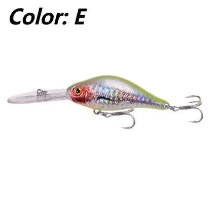 Little Fat Man deep diving minnow fishing lure in one of five colours, showing 10.5cm length.