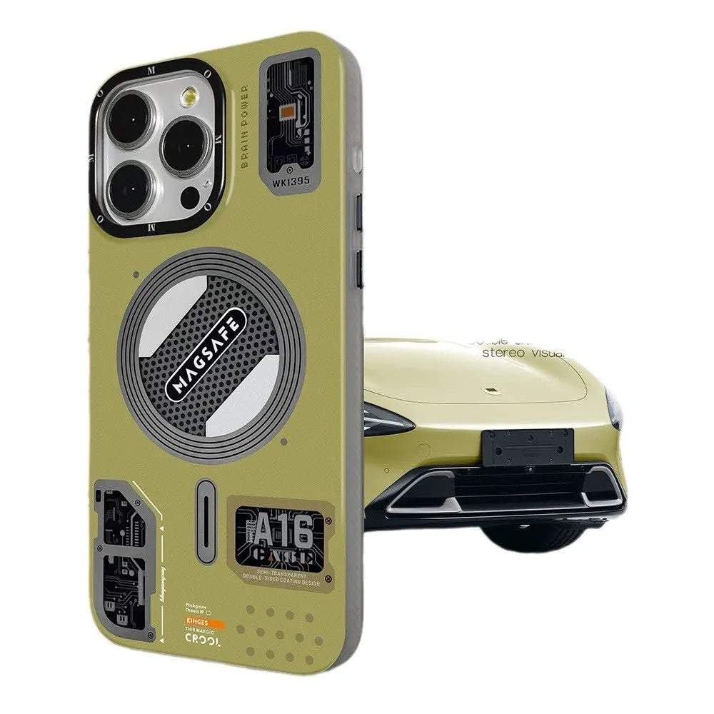 Frosted magnetic suction phone case for Apple iPhone 12 Pro, 13 Pro, 14 Plus, 15 Pro Max, drop-resistant, in Knight Black