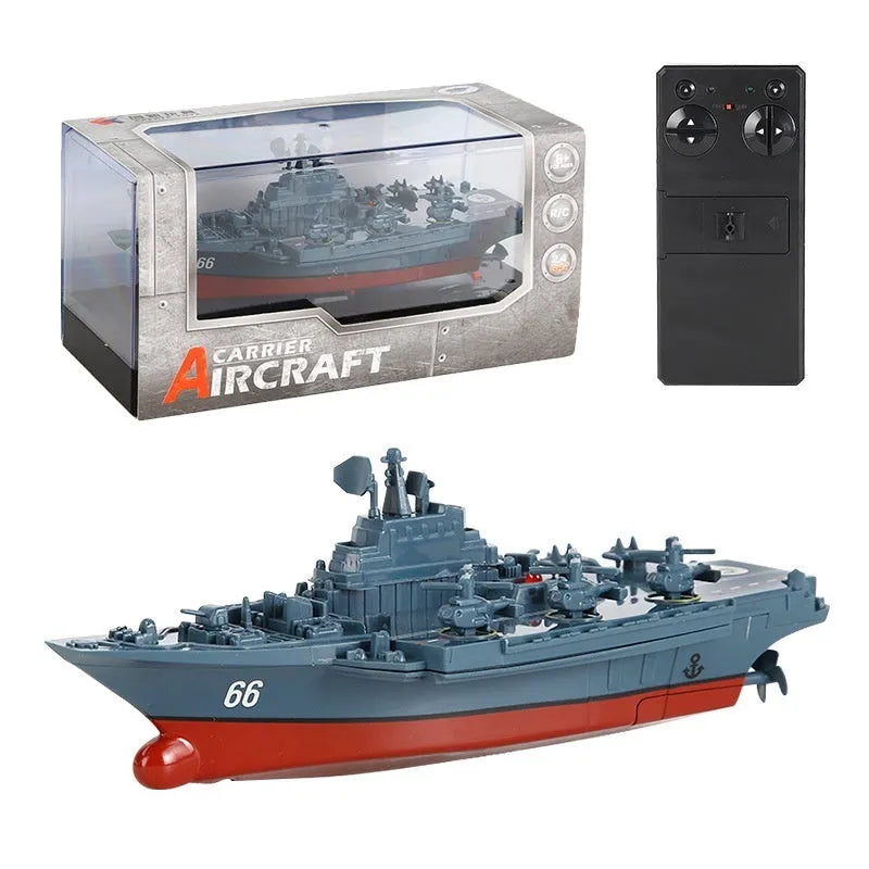 Remote control mini carrier frigate plastic toy in gray for infant hand-eye coordination development