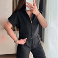 Damascus pattern loose casual top in black, white or yellow with short sleeves