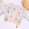 Jane Lime Foodie cartoon cat metal bookmark with food-themed pendant designs