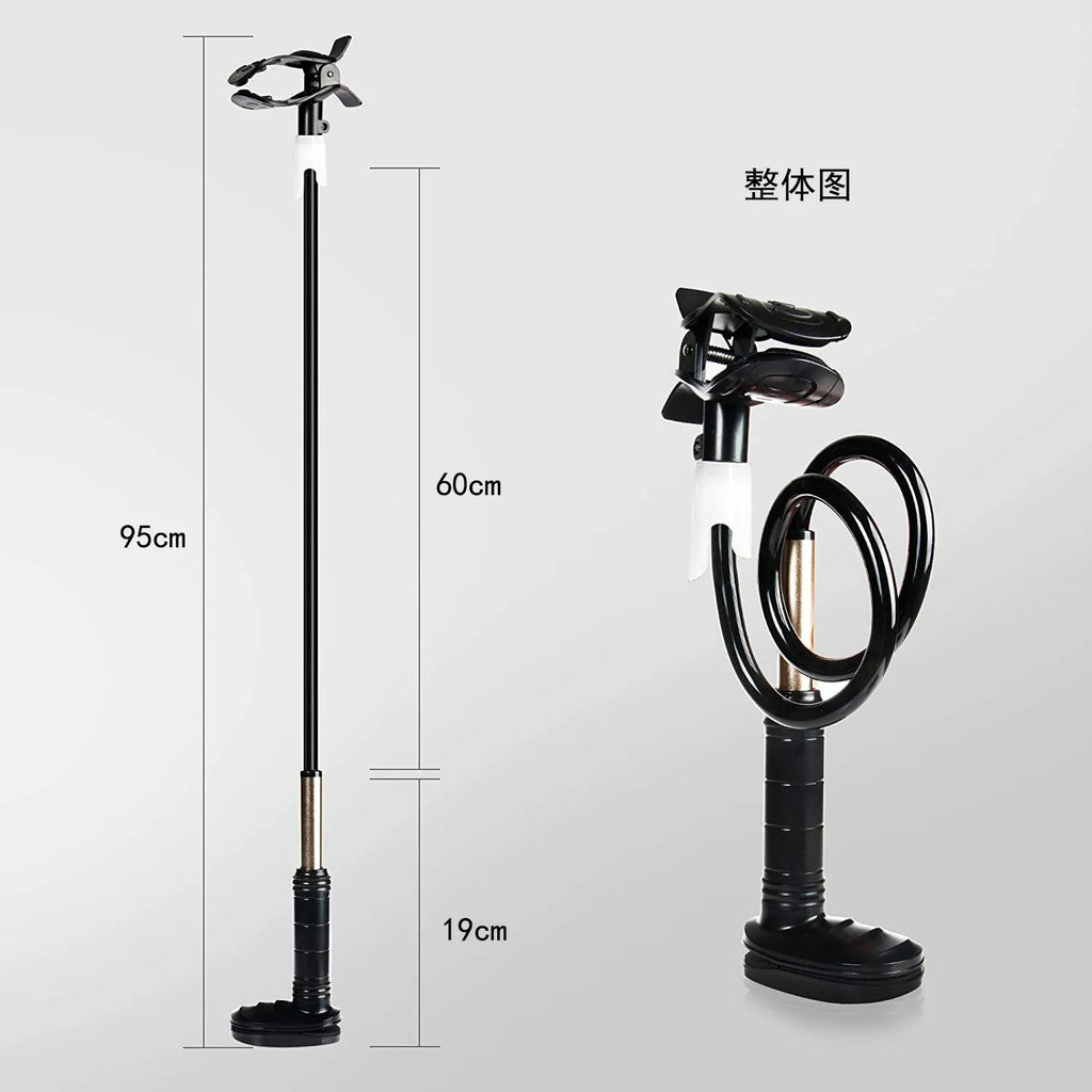 Black universal 95cm bedside fixed ventilator hose bracket made from aluminium alloy and ABS