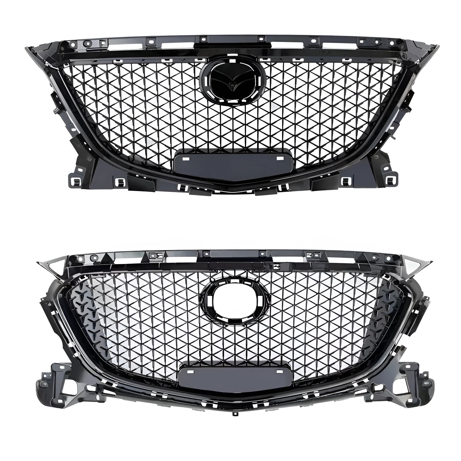 Audi A1 8X front splitter retrofit kit with three-section design in black Unksera pattern.