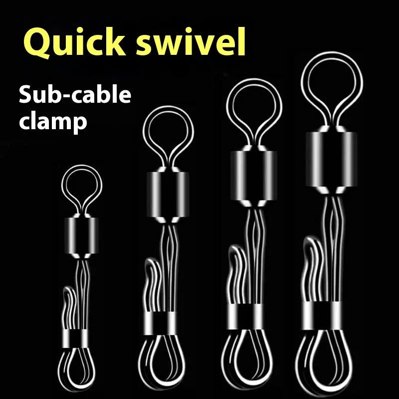 Brass quick release barrel swivel bearing with 8-word ring body for fast fishing line changes