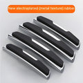 Set of four black plastic silicone car door bumper strips measuring 9.5x2 cm for anti collision protection