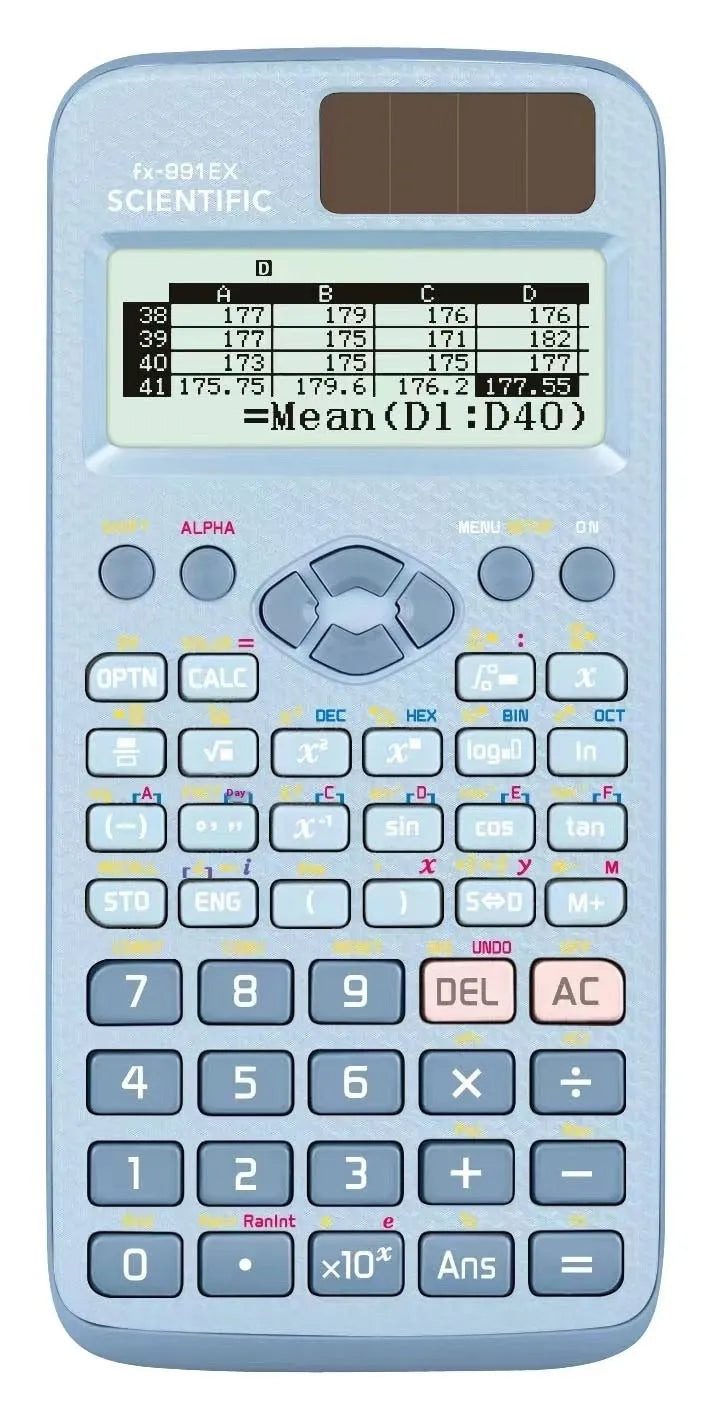 Casio fx-991EX advanced scientific calculator in choice of black, blue or pink colours