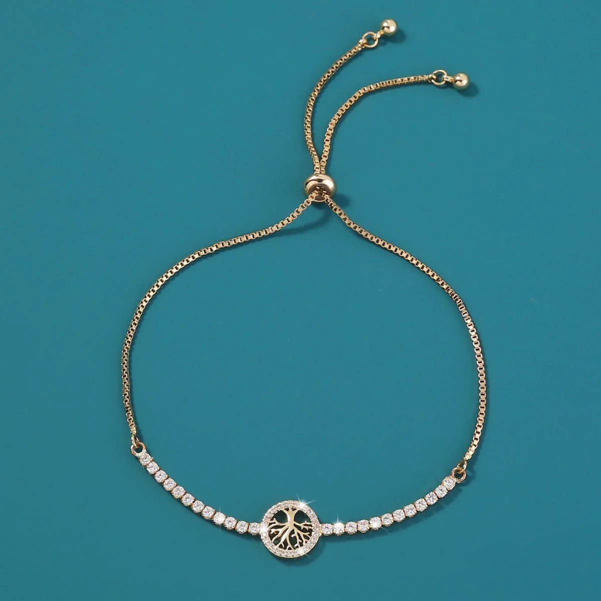 Lucky tree element zircon bracelet for women electroplated metal European American style NB672