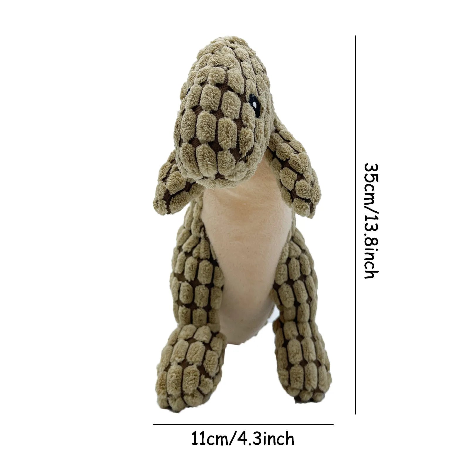 Grey green orange sound-emitting dog chew toy resistant to biting for puppies and large dogs