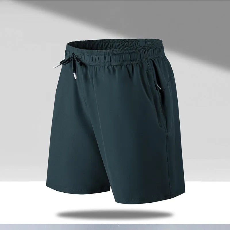Men's quick-drying loose beach sports shorts in thin section ice silk fabric available in multiple colours