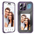 Flip phone case for iPhone 15 Pro and Pro Max with NFC ink screen in black plastic