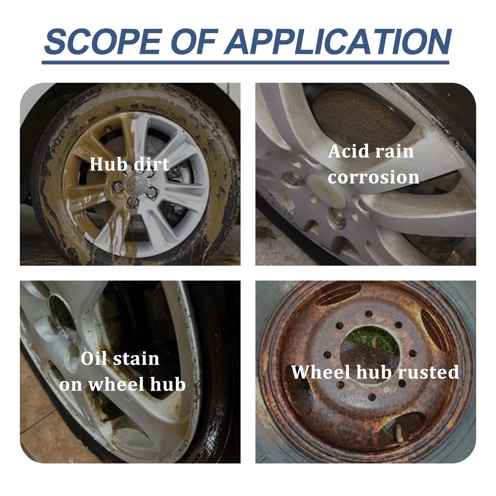 Car brake disc cleanser kit with 100ml detergent, sponge, and cloth for rust removal and polishing