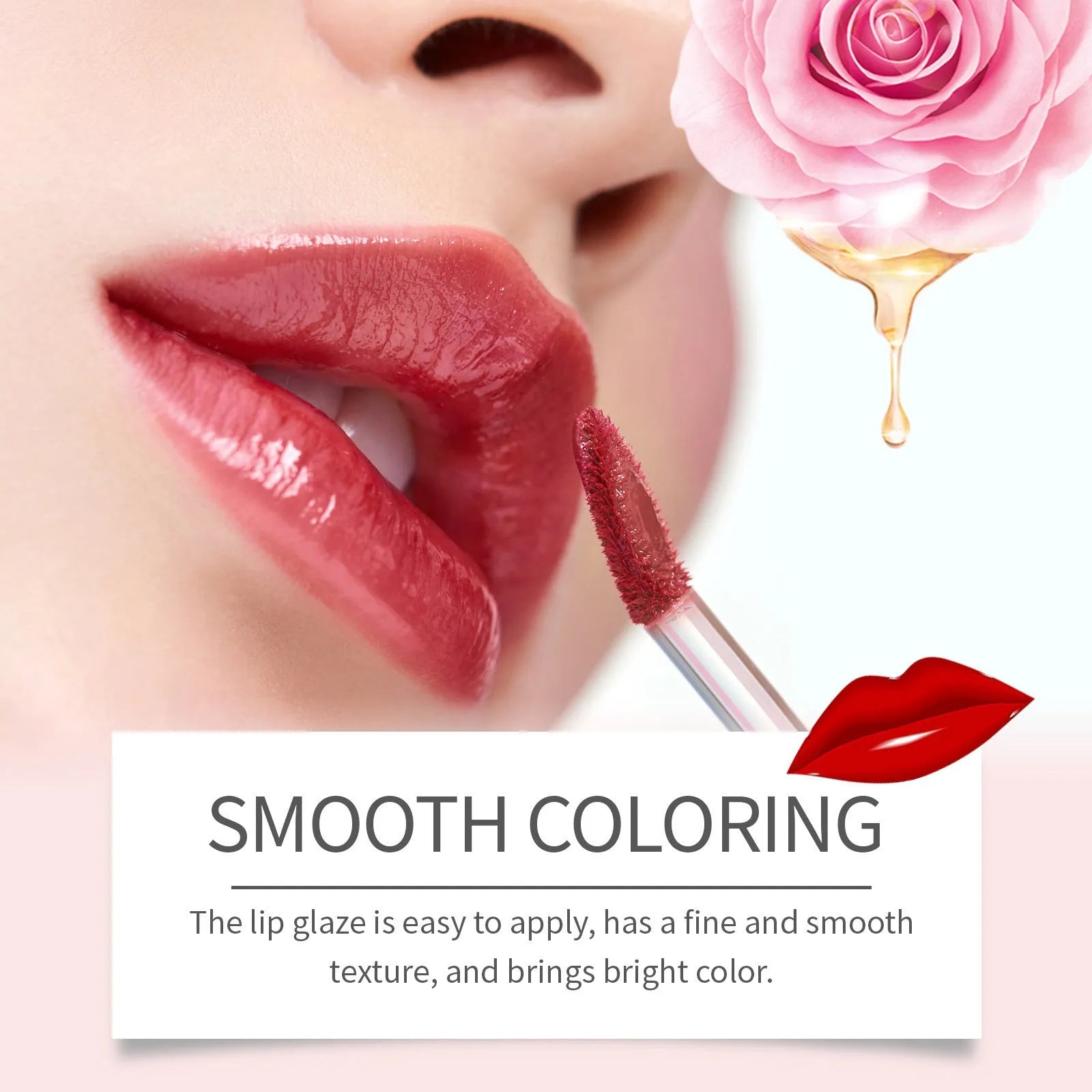 Double-headed lip liner and lip lacquer pen with two applicators in one makeup product