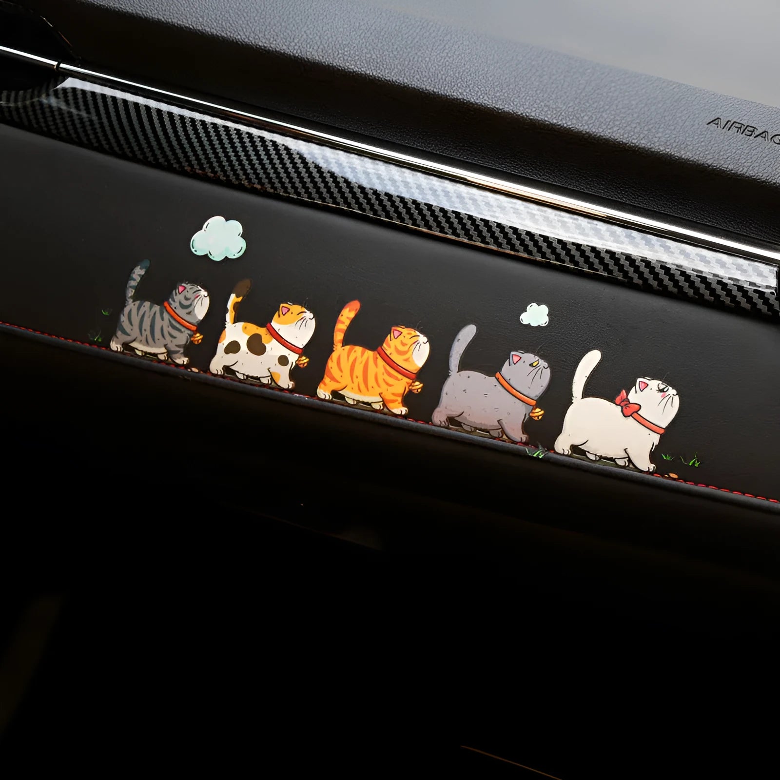 Five climbing cats car sticker on vehicle exterior, waterproof PVC adhesive decoration