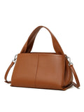 Women's messenger bag in genuine cowhide leather with double shoulder straps and square shape