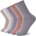 Unisex thickened cashmere tube socks in mixed colour solid design, mid-calf length