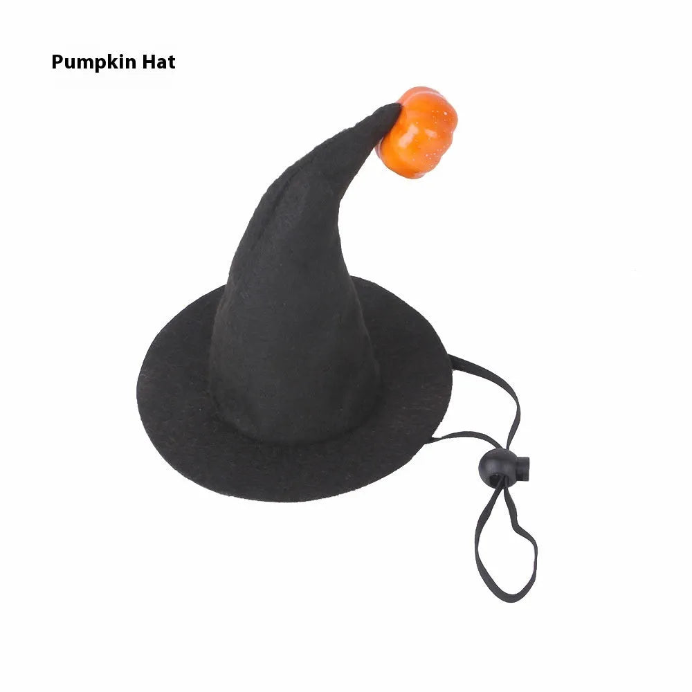 Cloth pumpkin Halloween hat for cats, free size, with embossing, available in multiple colour options