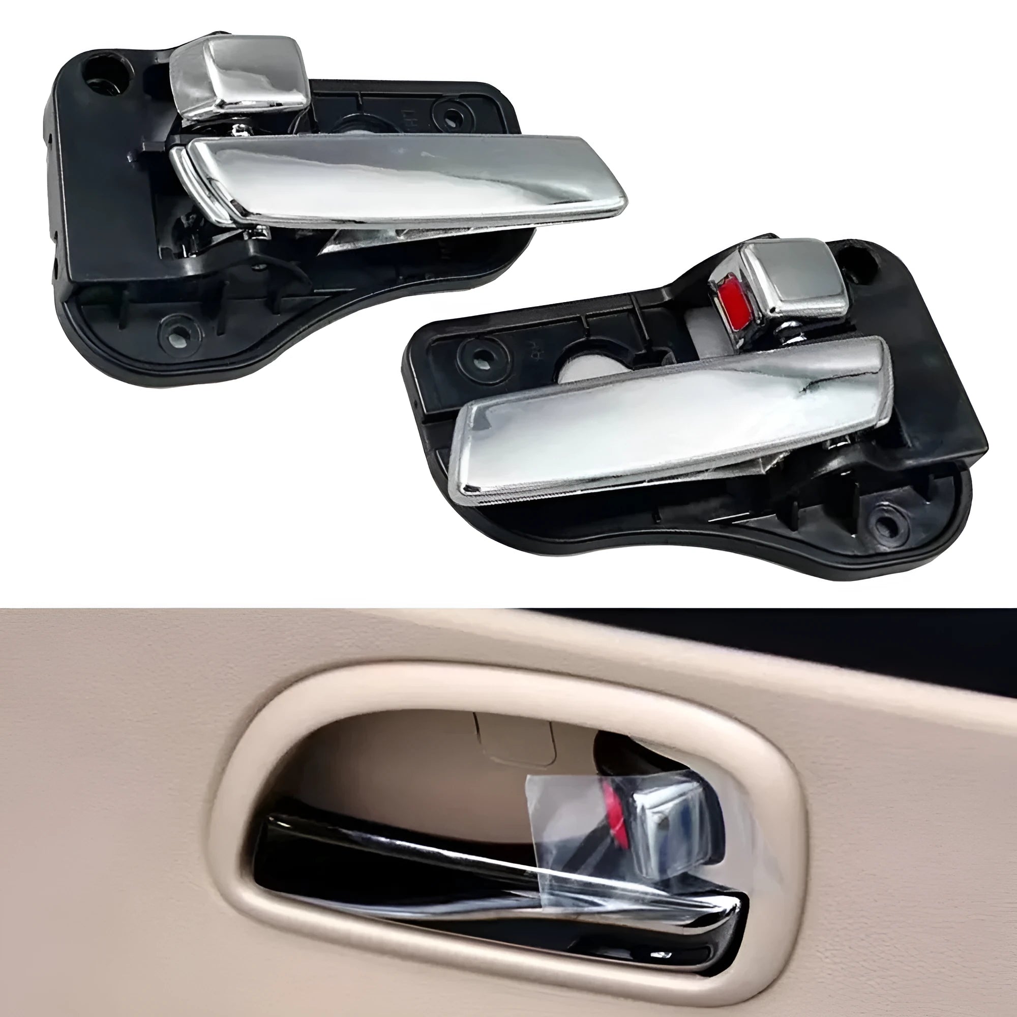 Hyundai Tucson front left inside door handle ABS black beige plating replacement part