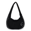 Soft plush retro tote handbag in multiple colour options with strapless underarm design