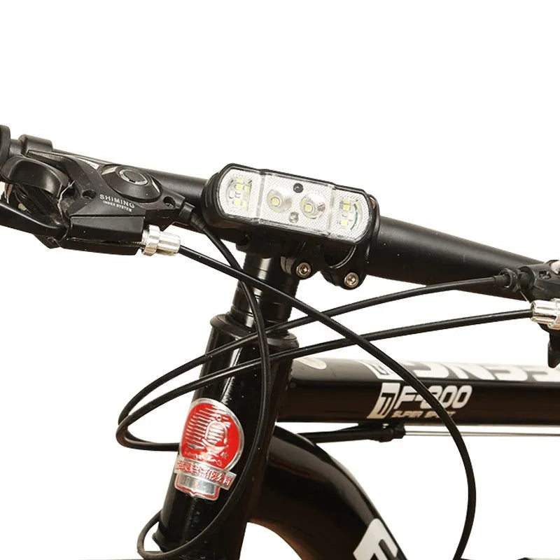 Black bicycle headlight with ABS housing, XPG-LED, and wave induction feature, 350 lumens output