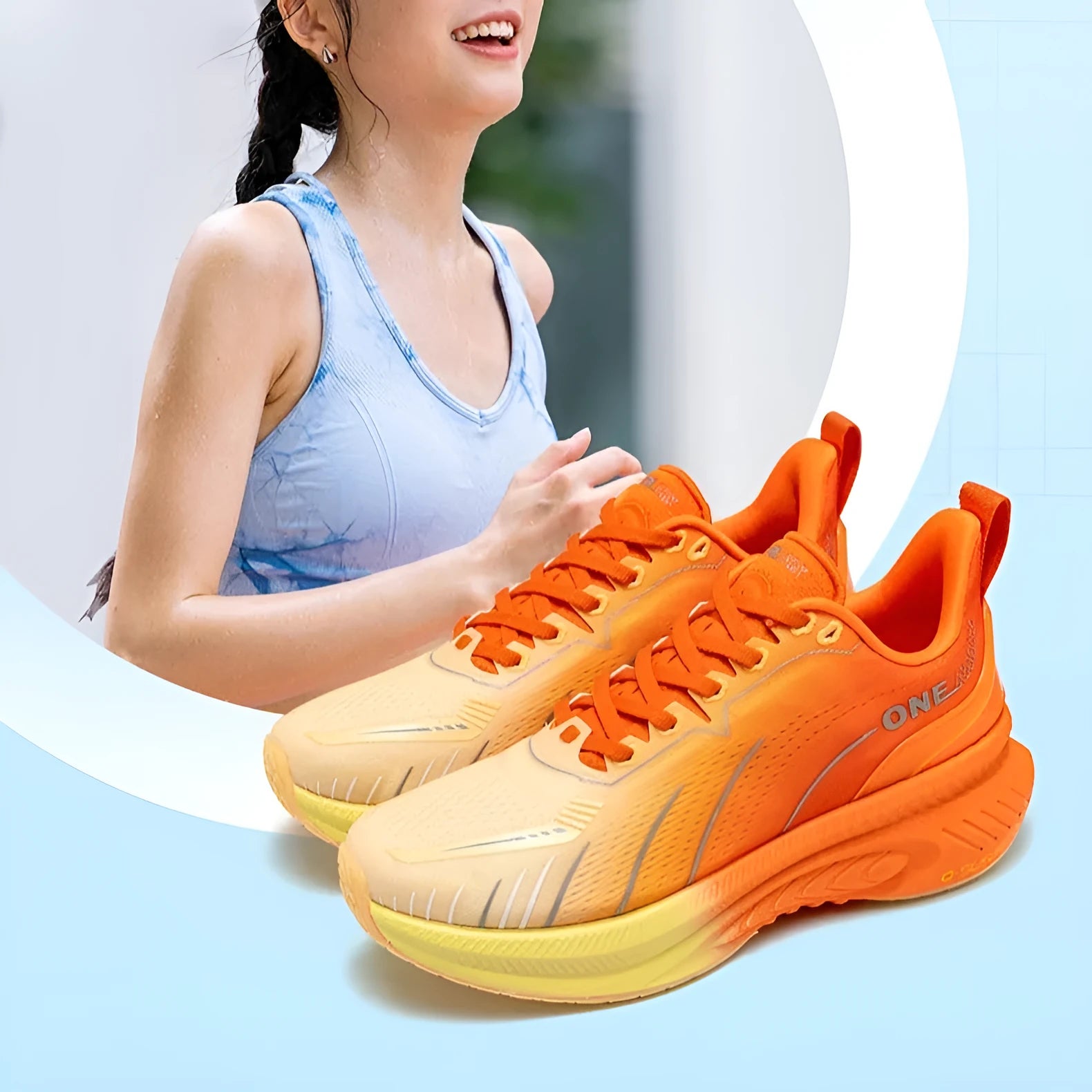 Low-top running shoes in multiple colours with PU mesh upper, rubber sole, and reflective details.